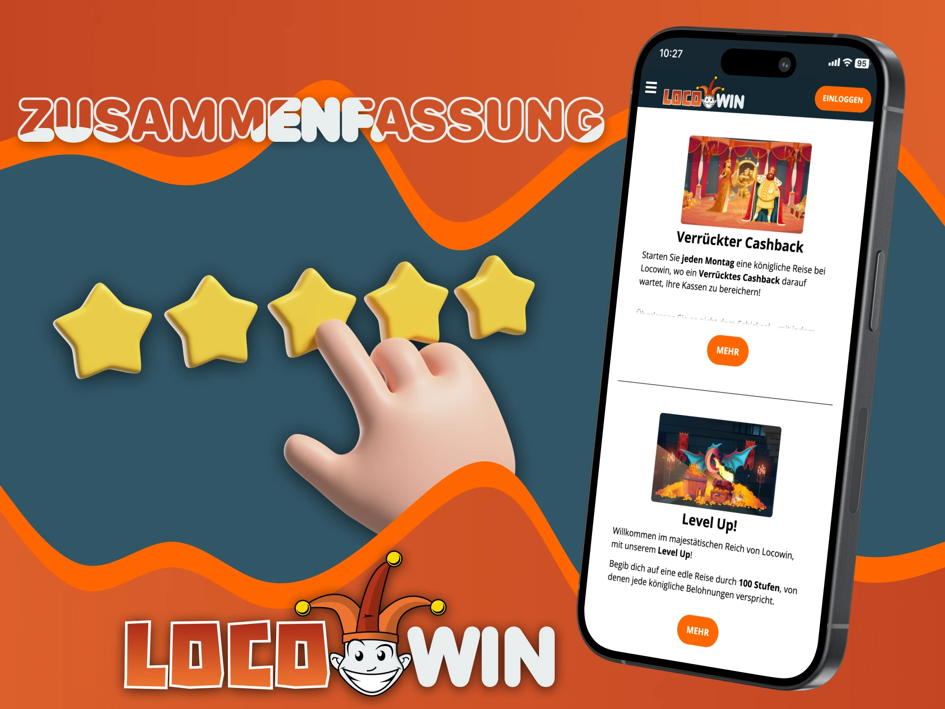 Wählen Sie die Locowin Casino-App und erhalten Sie exklusive Belohnungen.