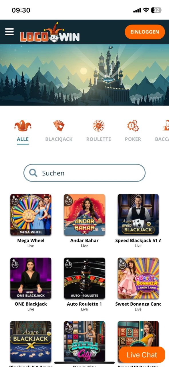 Sie können bei Locowin Live-Casino spielen.